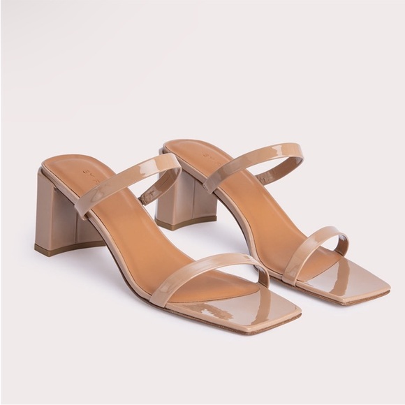 NWT BY FAR Tanya Patent Leather Nude Mule Heel size for 38 - Picture 7 of 7